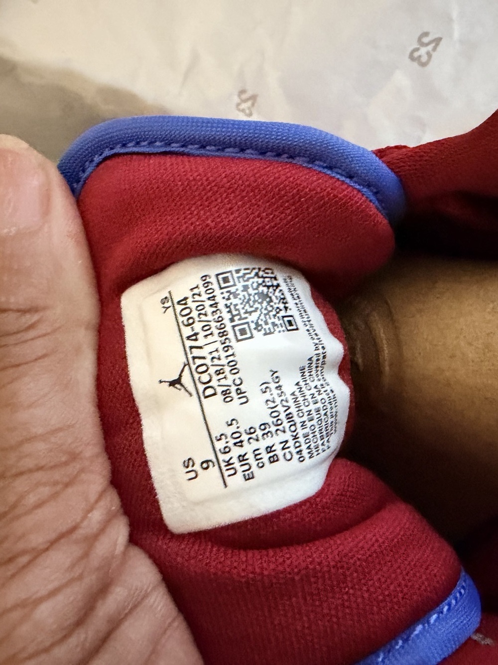 Nike Air Jordan 1 Women’s Low Pomegranate Medium Blue Sneakers US 9 - Picture 2 of 4